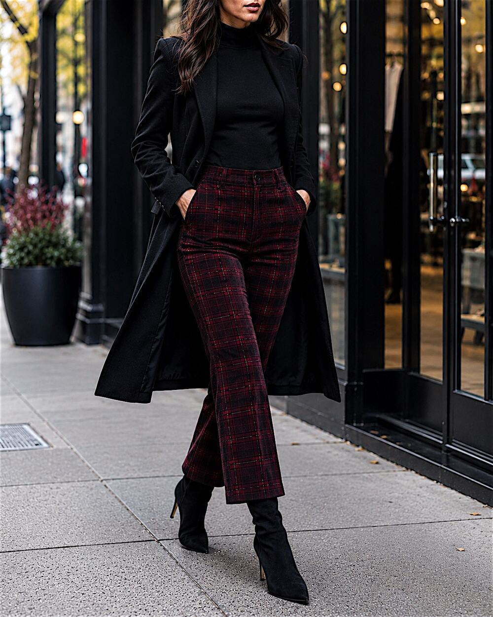 AG Adriano Goldschmied Elvie Corduroy Red Plaid High Rise Crop Trouser Size 27